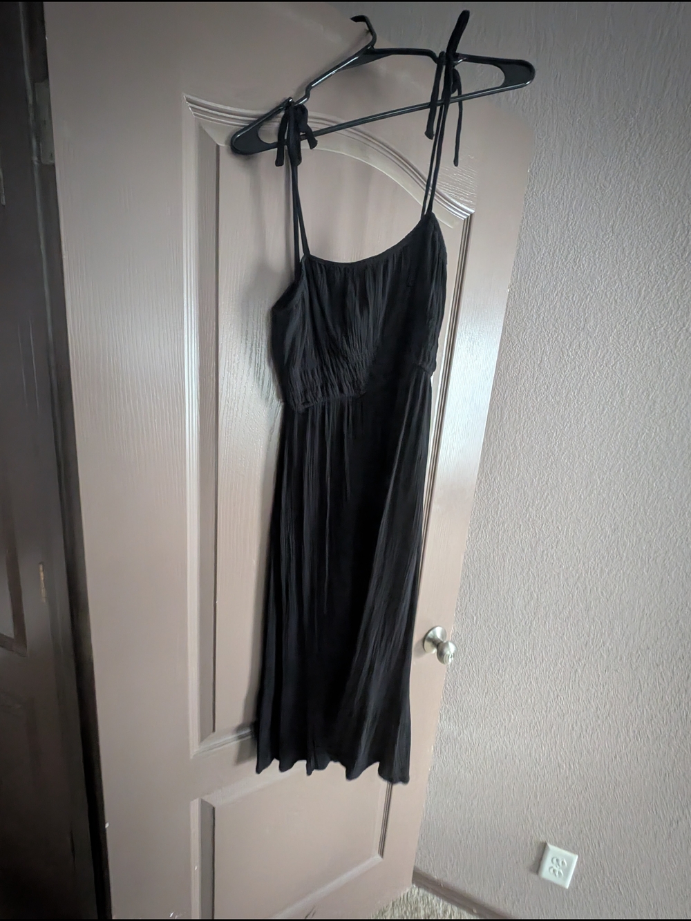 RSQ Black Midi Tie-Shoulder Dress